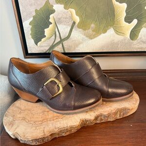 Kork Ease Little Leather Monk Strap Booties Dark Brown